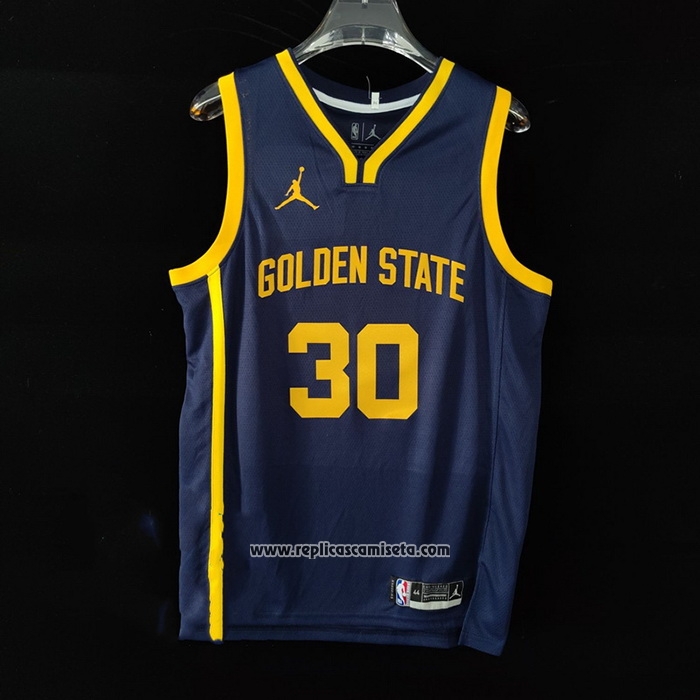 Camiseta Golden State Warriors Stephen Curry #30 Statement 2022-23 Azul